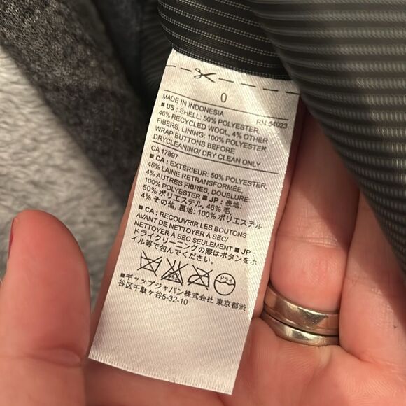 BANANA REPUBLIC WOOL BLEND LIGHTWEIGHT PEACOAT DARK GRAY SIZE 0 LIKE NEW - Picture 6 of 6